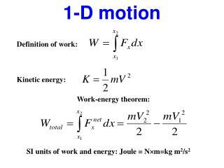 1-D motion