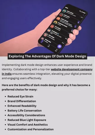 Exploring The Advantages Of Dark Mode Design