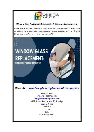 Window Glass Replacement Companies  Glassesandwindows.com