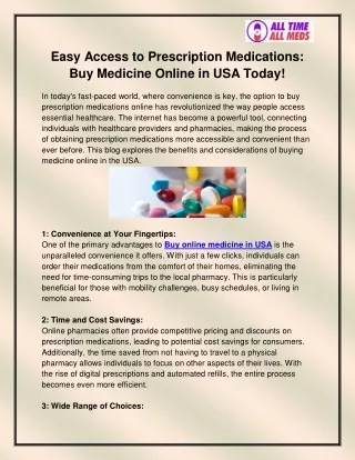 Buy online medicine in USA