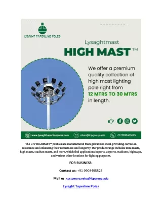 Top high mast supplier near me