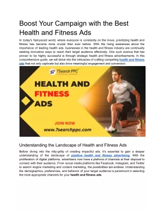 Boost Your Campaign with the Best Health and Fitness Ads