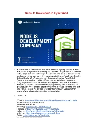 Node Js Developers in Hyderabad