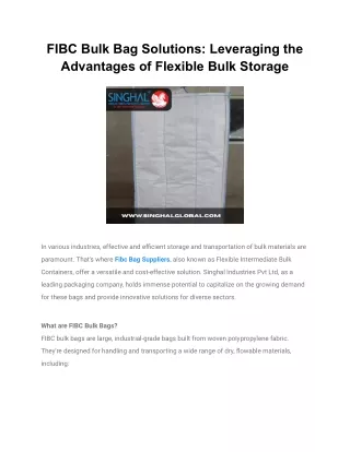 FIBC Bulk Bag Solutions_ Leveraging the Advantages of Flexible Bulk Storage (1)