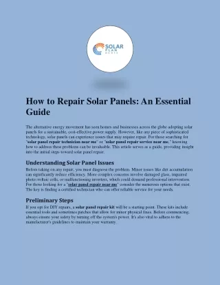 How To Repair Solar Panels: An Essential Guide