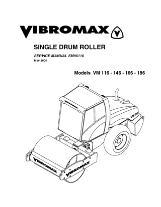 JCB VIBROMAX VM116 Single Drum Roller Service Repair Manual