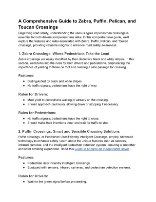 CDA Blog_- Navigating the Crossings_ A Comprehensive Guide to Zebra, Puffin, Pelican, and Toucan Crossings