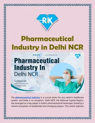 Pharmaceutical Industry in Delhi NCR