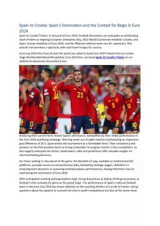 Spain Vs Croatia Spain's Domination and the Contest for Reign in Euro 2024