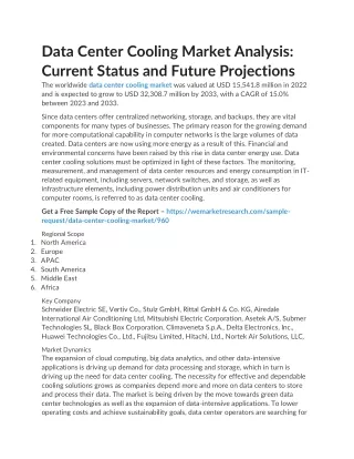 Data Center Cooling Market