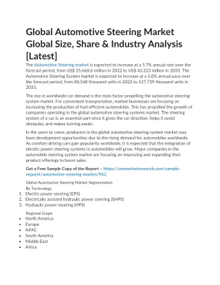 Global Automotive Steering Market