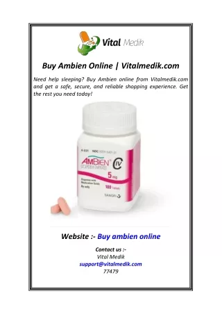 Buy Ambien Online  Vitalmedik.com