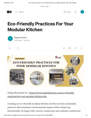 Eco-Friendly Practices For Your Modular Kitchen pdf