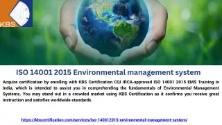 ISO 14001 2015 Environmental management system