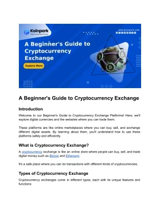 A Beginner's Guide to Cryptocurrency Exchange