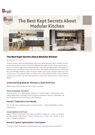 The Best Kept Secrets About Modular Kitchen