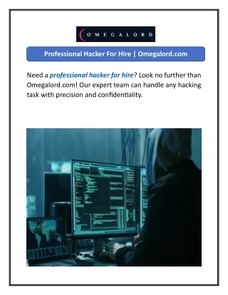 Professional Hacker For Hire  Omegalord.com