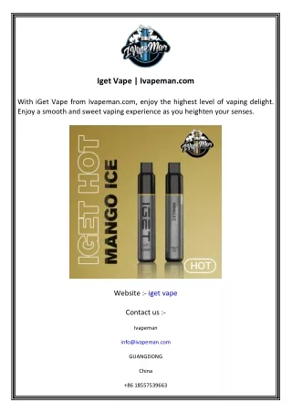 Iget Vape  Ivapeman.com