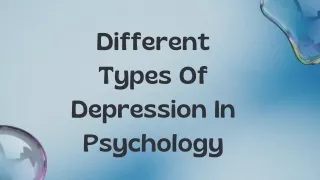 Different Types Of Depression