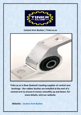 Control Arm Bushes | Tinkr.co.nz