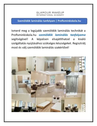 Szemöldök laminálás tanfolyam  Profisminkiskola.hu