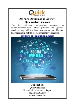 Off Page Optimization Agency  Quickwebsiteseo.com