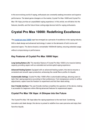 Crystal Pro Max 10000 and Crystal Pro Max 10k Vape