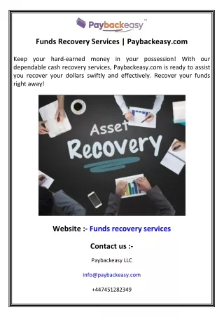 Funds Recovery Services  Paybackeasy.com