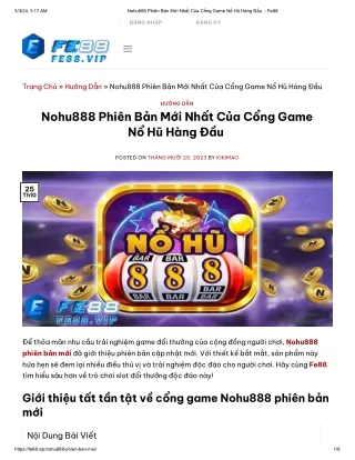Nohu888 Phiên Bản Mới Nhất Của Cổng Game Nổ Hũ Hàng Đầu  - Fe88