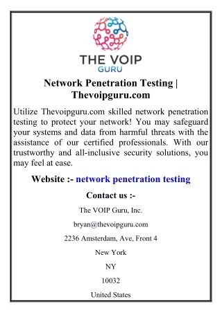 Network Penetration Testing  Thevoipguru.com