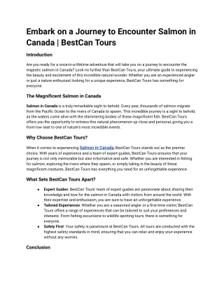 Embark on a Journey to Encounter Salmon in Canada _ BestCan Tours