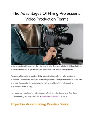 Brand video production