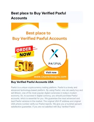 Best place to Buy Verified Paxful Accounts