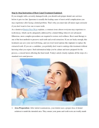 Step by Step Instruction of Root Canal Treatment Explained