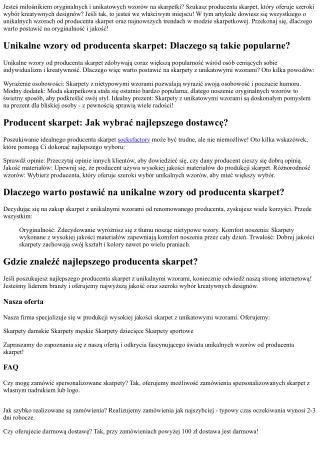 Unikalne wzory od producenta skarpet