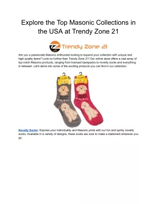Explore the Top Masonic Collections in the USA at Trendy Zone 21