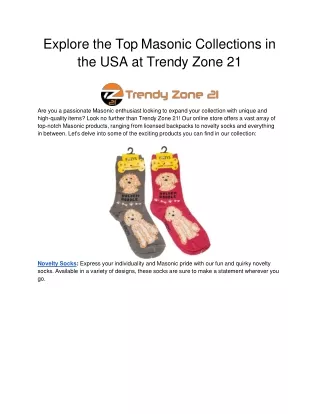 Explore the Top Masonic Collections in the USA at Trendy Zone 21