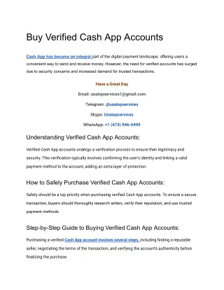 Currently The Top Site To Buy Verified Cash App Accounts In This Year