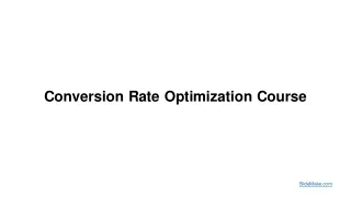 Conversion Rate Optimization Course  in Hyderabad