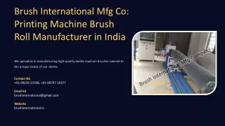 Printing Machine Brush Roll Manufacturer in India, Best Printing Machine Brush R