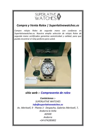 Compra y Venta Rolex  Superlativewatches.es