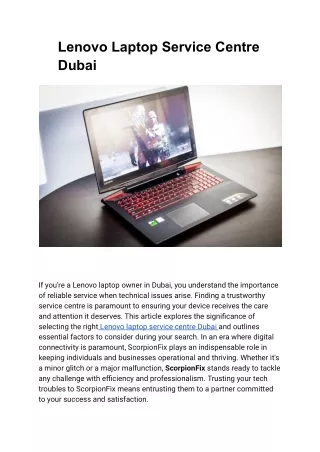 lenovo laptop service center dubai