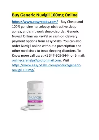 Buy Generic Nuvigil 100mg Online