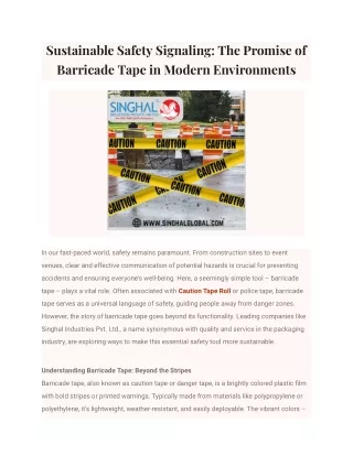 Sustainable Safety Signaling_ The Promise of Barricade Tape in Modern Environments