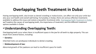 Overlapping Teeth Treatment in Dubai