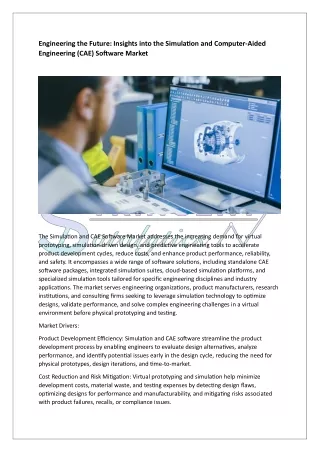 Simulation And Computer-Aided Engineering (CAE) Software Market