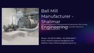 Ball Mill Manufacturer, Best Ball Mill Manufacturer