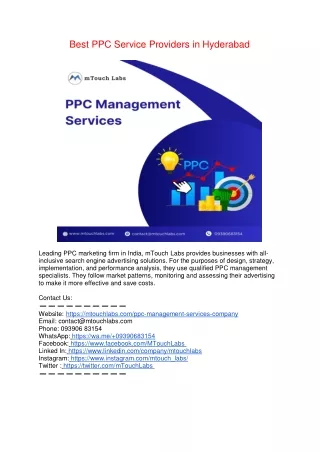 Best PPC Service Providers in Hyderabad