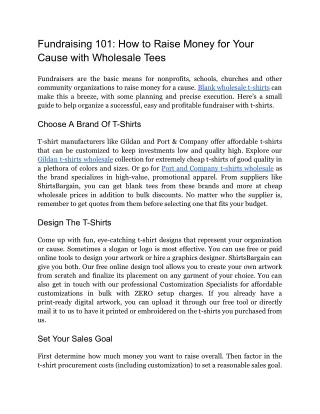 Fundraising 101_ How to Raise Money for Your Cause with Wholesale Tees