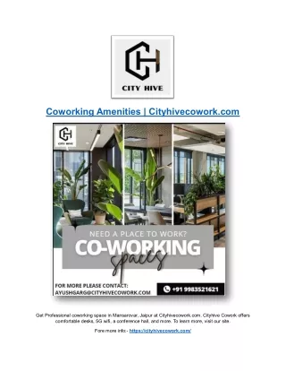 Coworking Amenities | Cityhivecowork.com